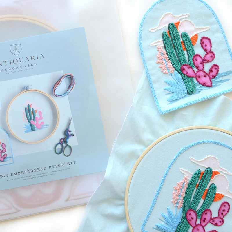 Cactus Embroidery Patch Kit