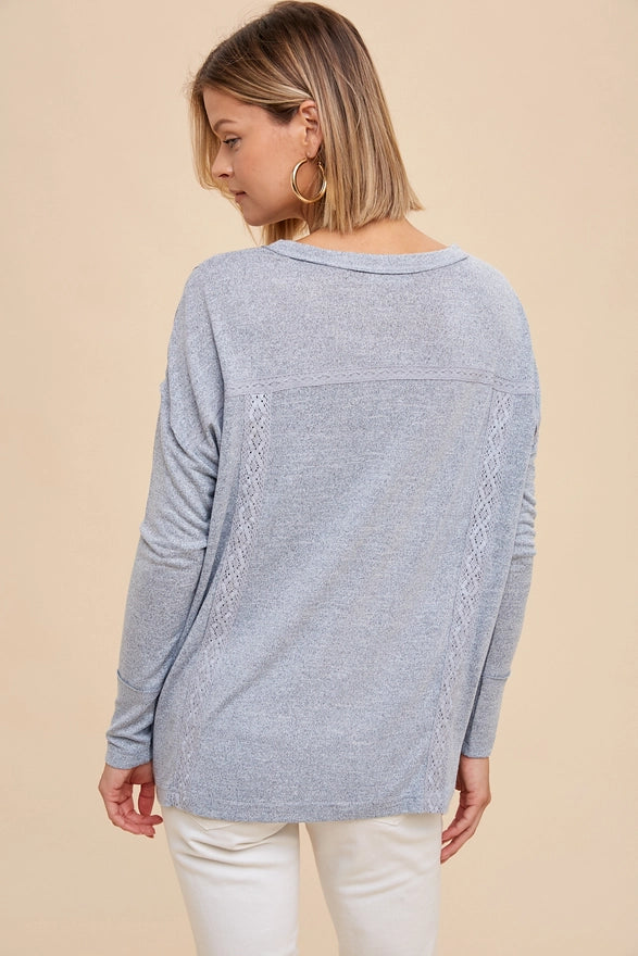 Henley Top - Blue