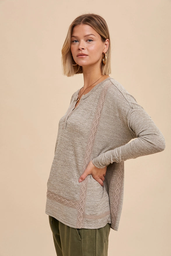 Henley Top - Taupe