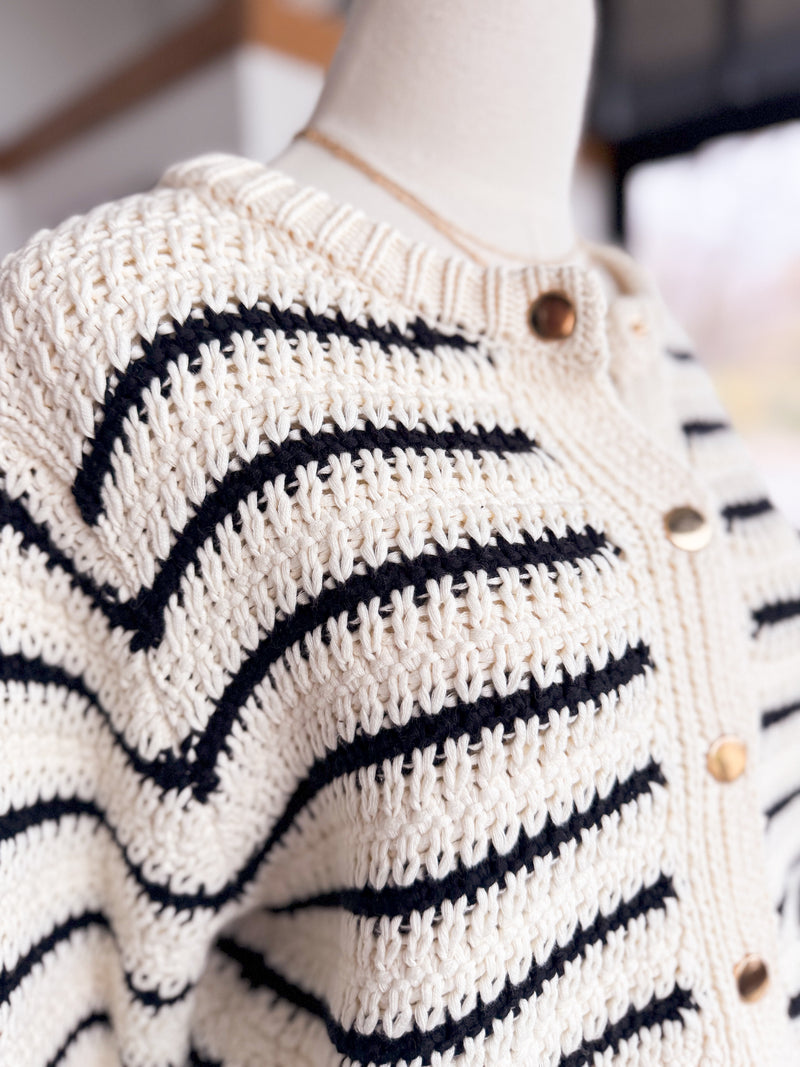 Cece Striped Cardigan