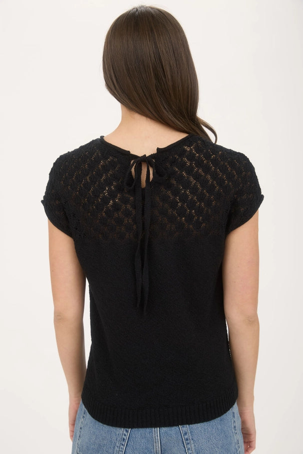 Eyelet Rae Top Black