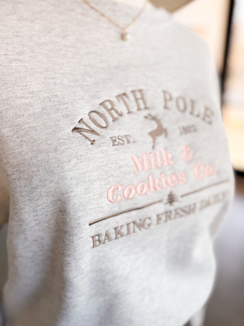 North Pole Embroidered Crewneck