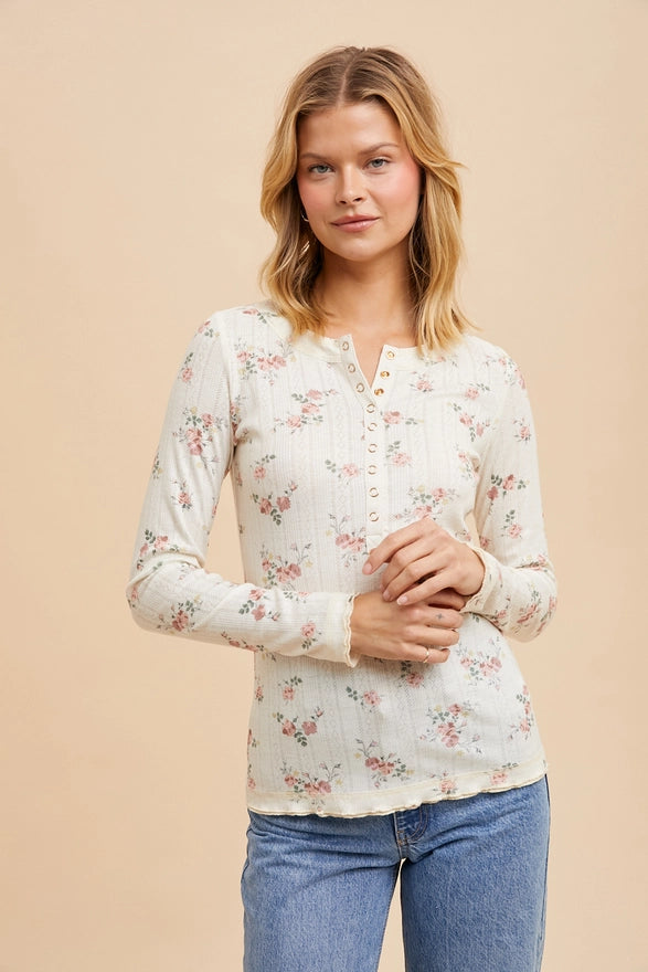 Floral Angie Top - Rose