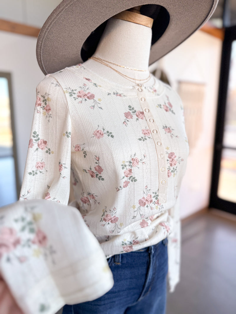 Floral Angie Top - Rose