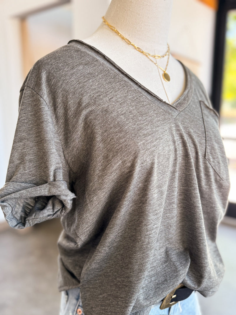 RESTOCK Zoie V-Neck - Charcoal