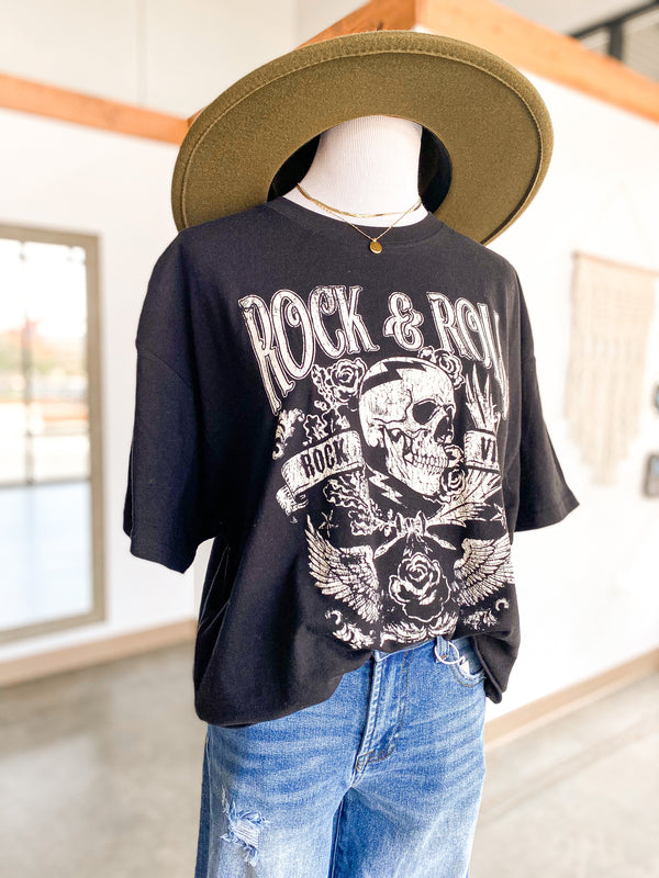 Rock & Roll Vibes Crop Tee