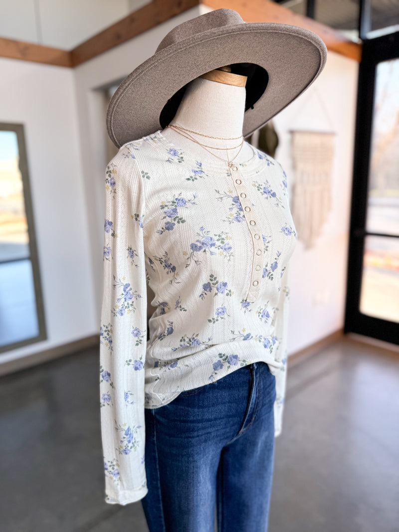 Floral Angie Top - Blue