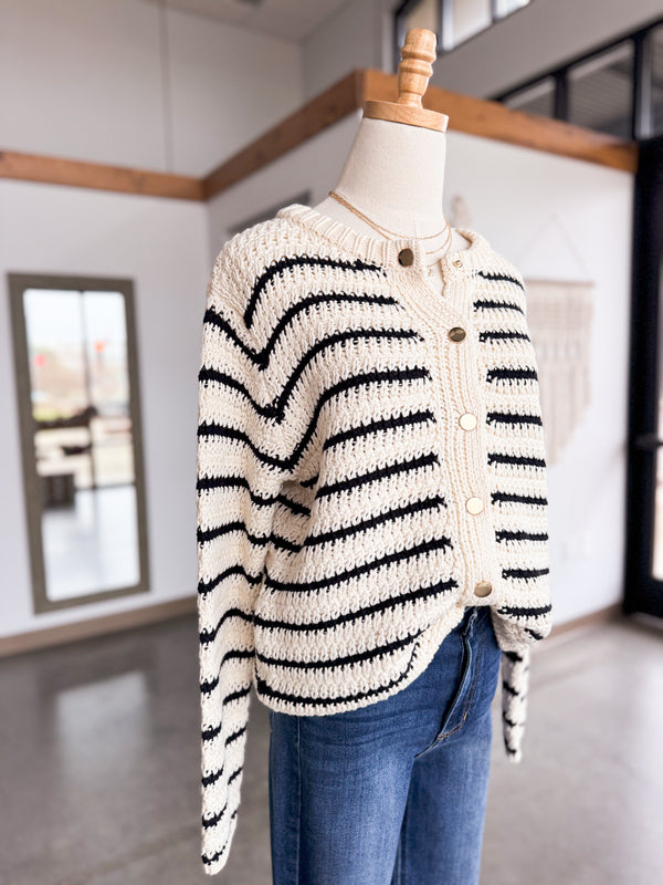 Cece Striped Cardigan