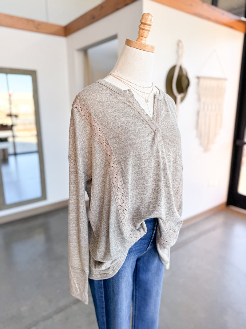 Henley Top - Taupe