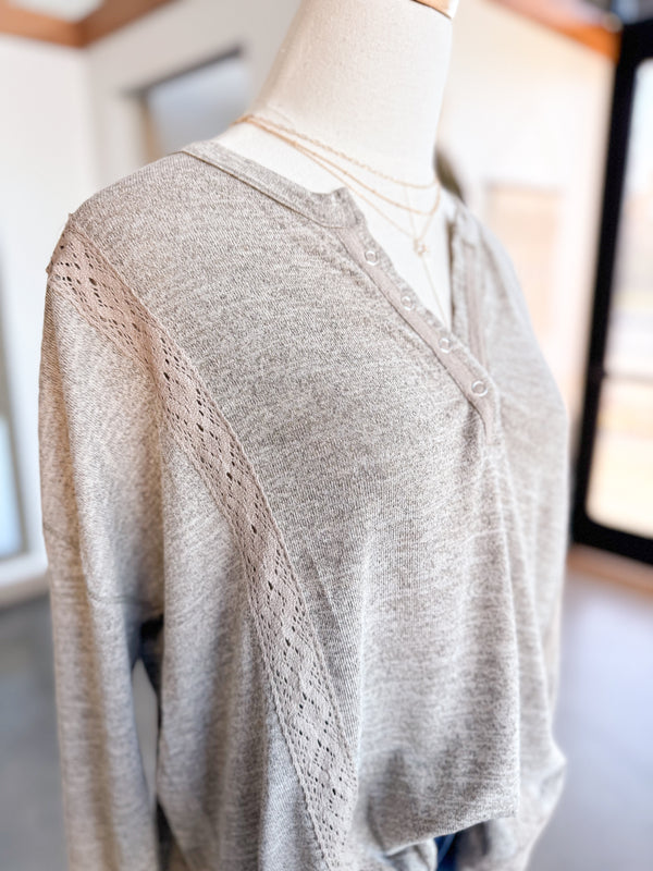 Henley Top - Taupe