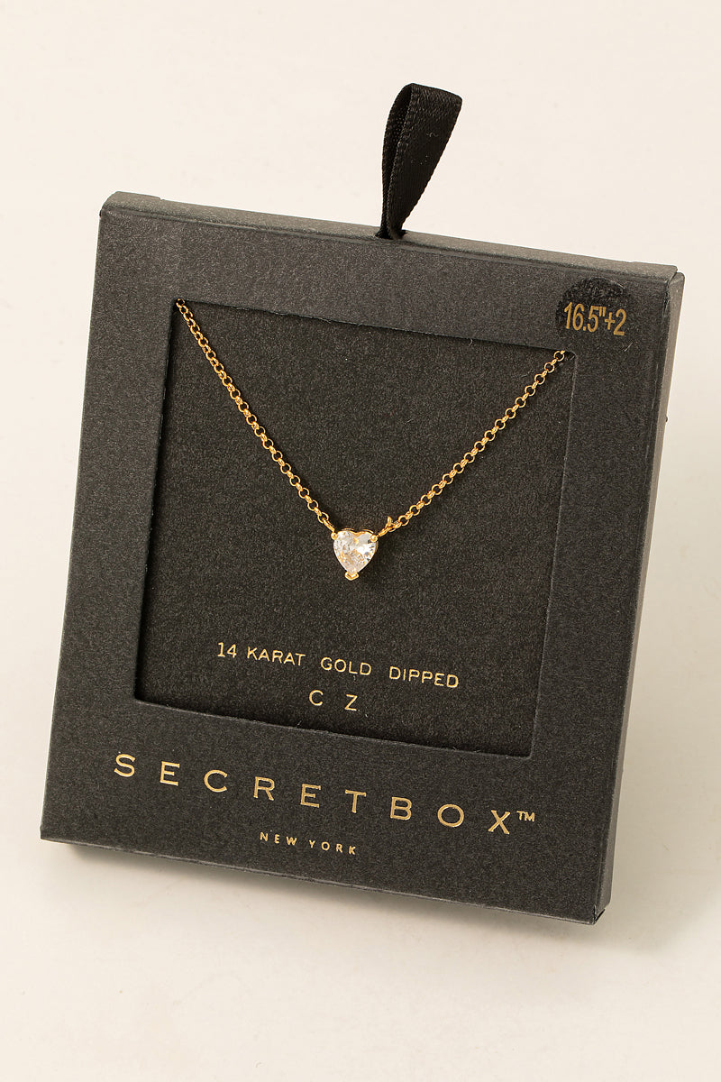 Secret Box Heart Necklace - Gold