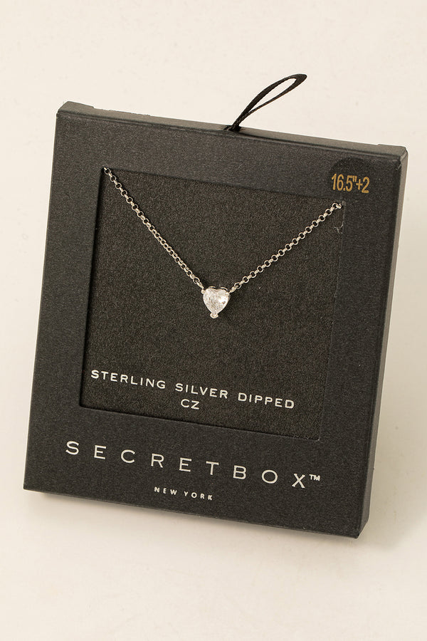 Secret Box Heart Necklace - Silver