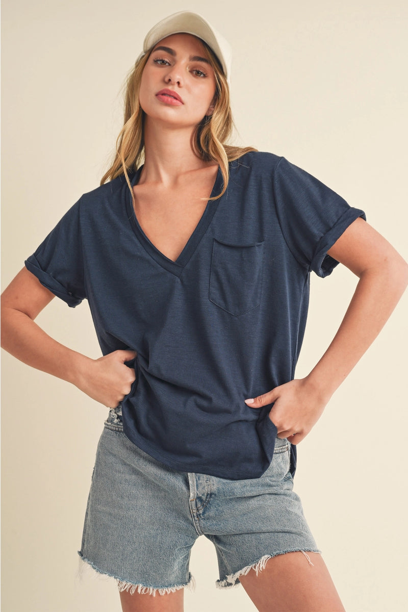 Zoie V-Neck - Navy