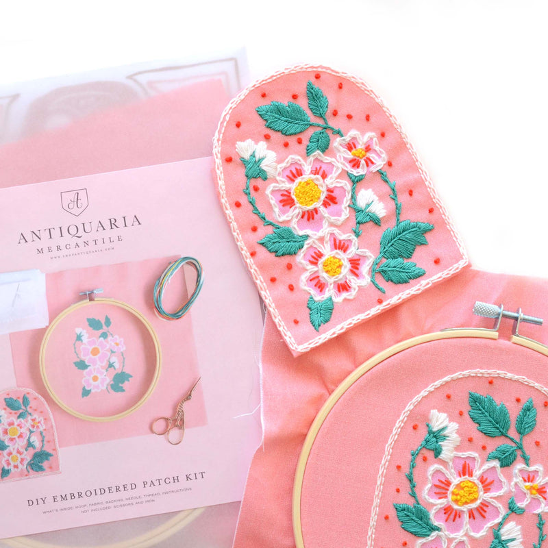 Roses Embroidery Patch Kit