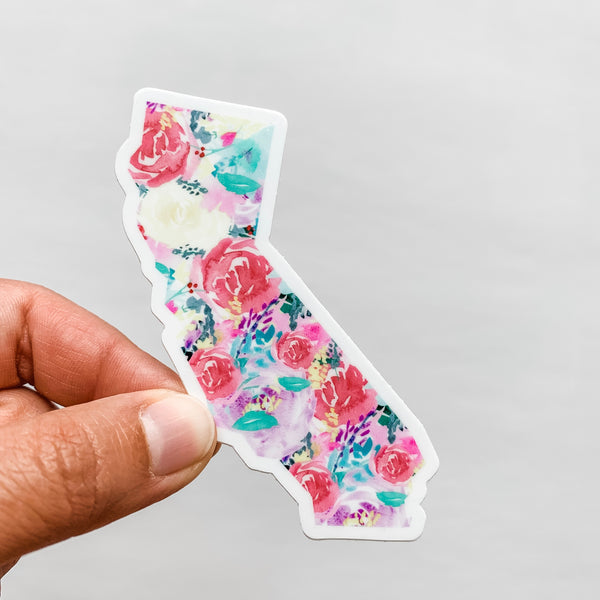 California Pastel Floral Sticker