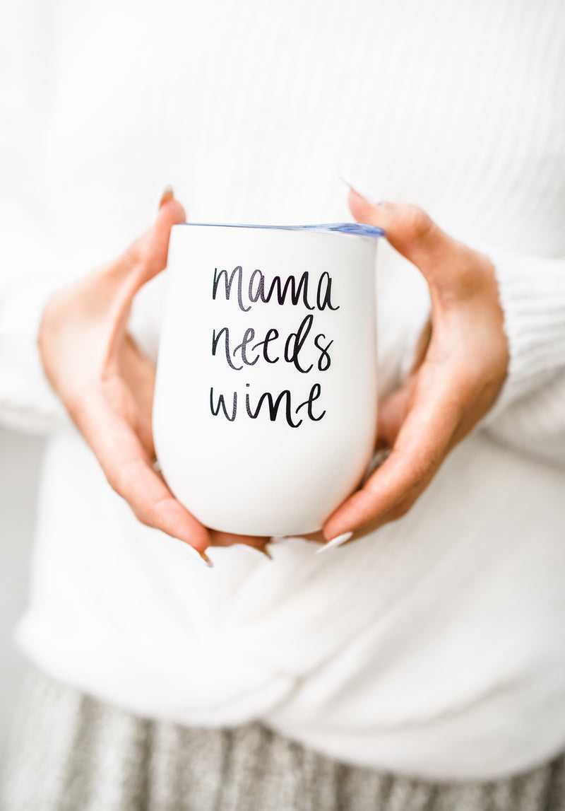 Mama Needs Wine Metal Wine Tumbler