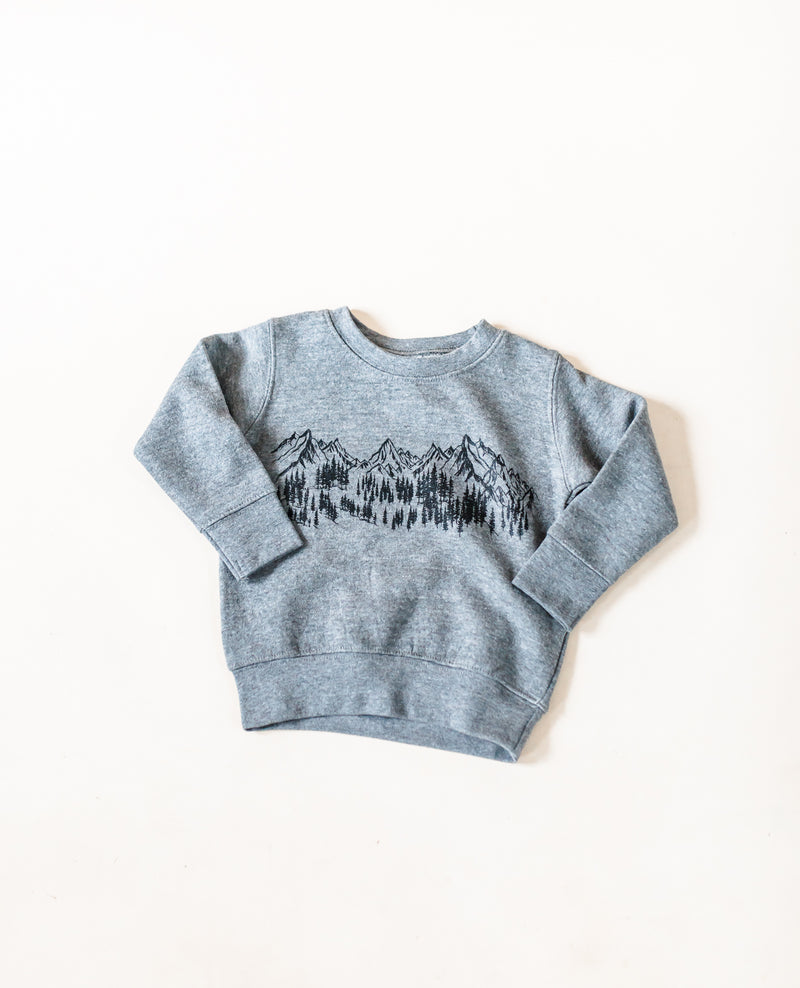 Kids Mountain Sketch Pullover