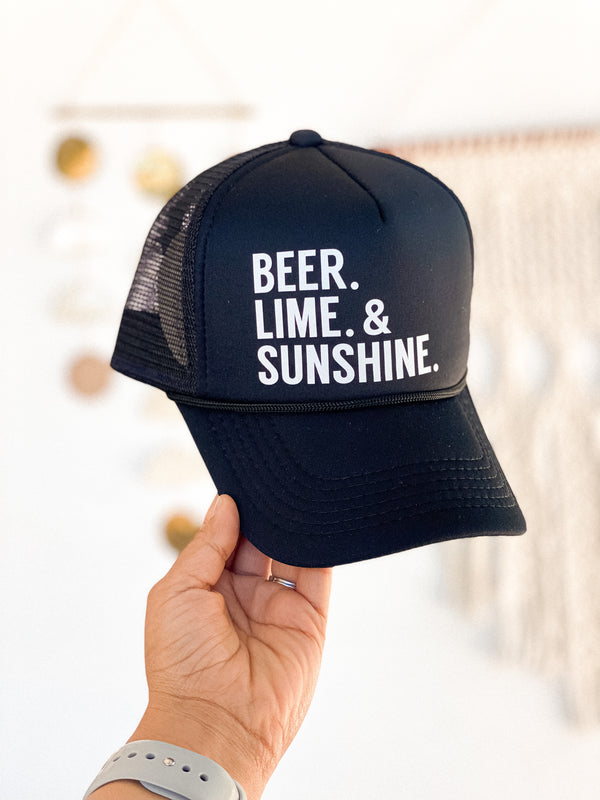 Beer, Lime and Sunshine Trucker Hat